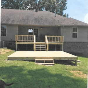 A new deck & patio installed. This is the perfect addition to this home and the perfect space for patio furniture.